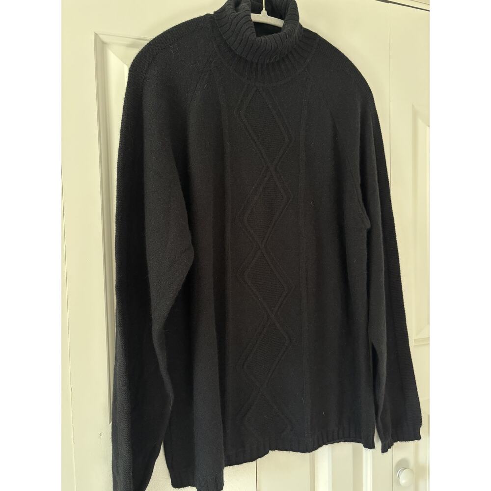 Claiborne Black Cashmere Blend Turtleneck Sweater M - Picture 3 of 8